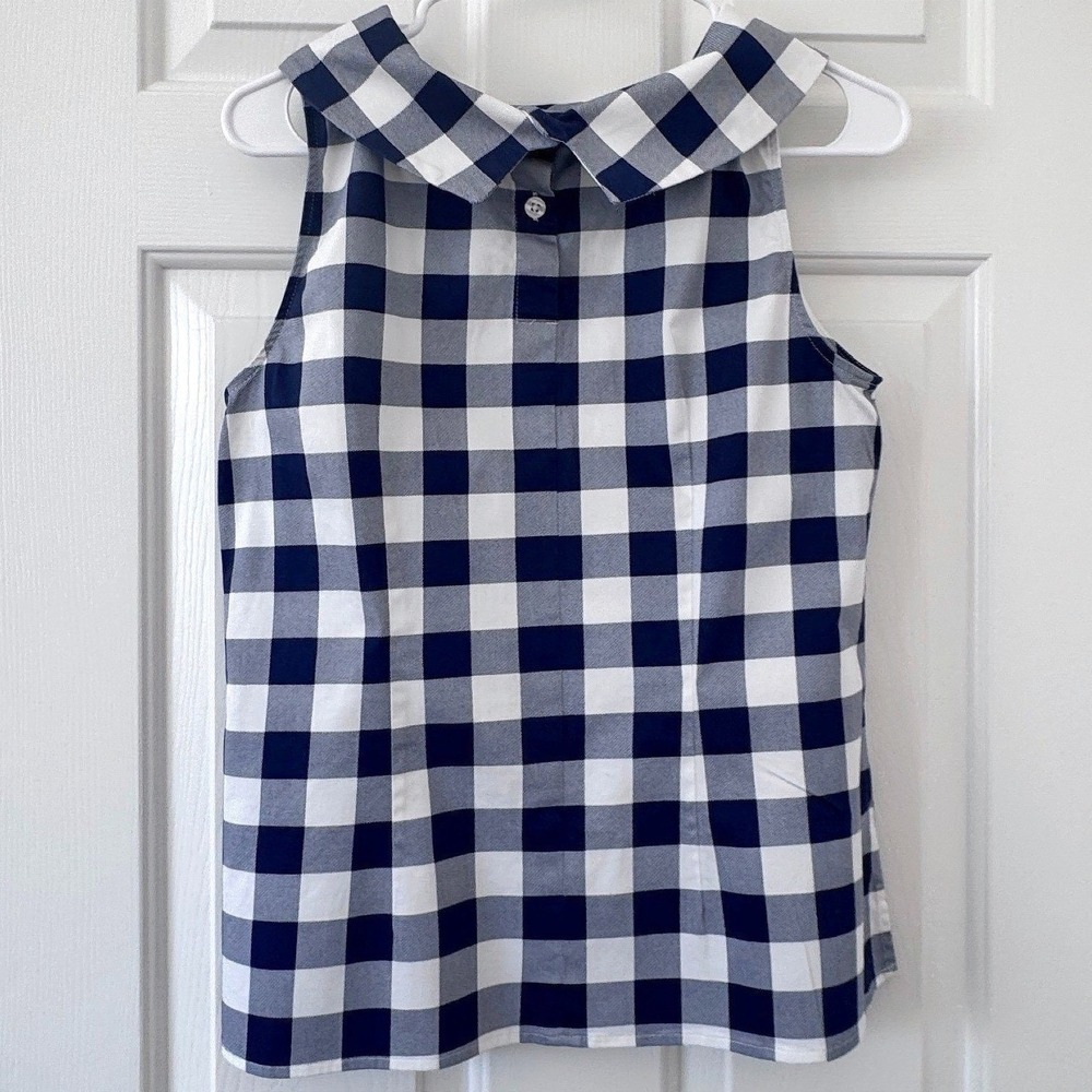 Talbots Audrey Classic Preppy Cottagecore Gingham Top Size Medium